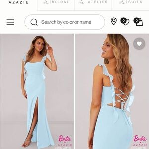 Azazie Light Blue Layered Dress